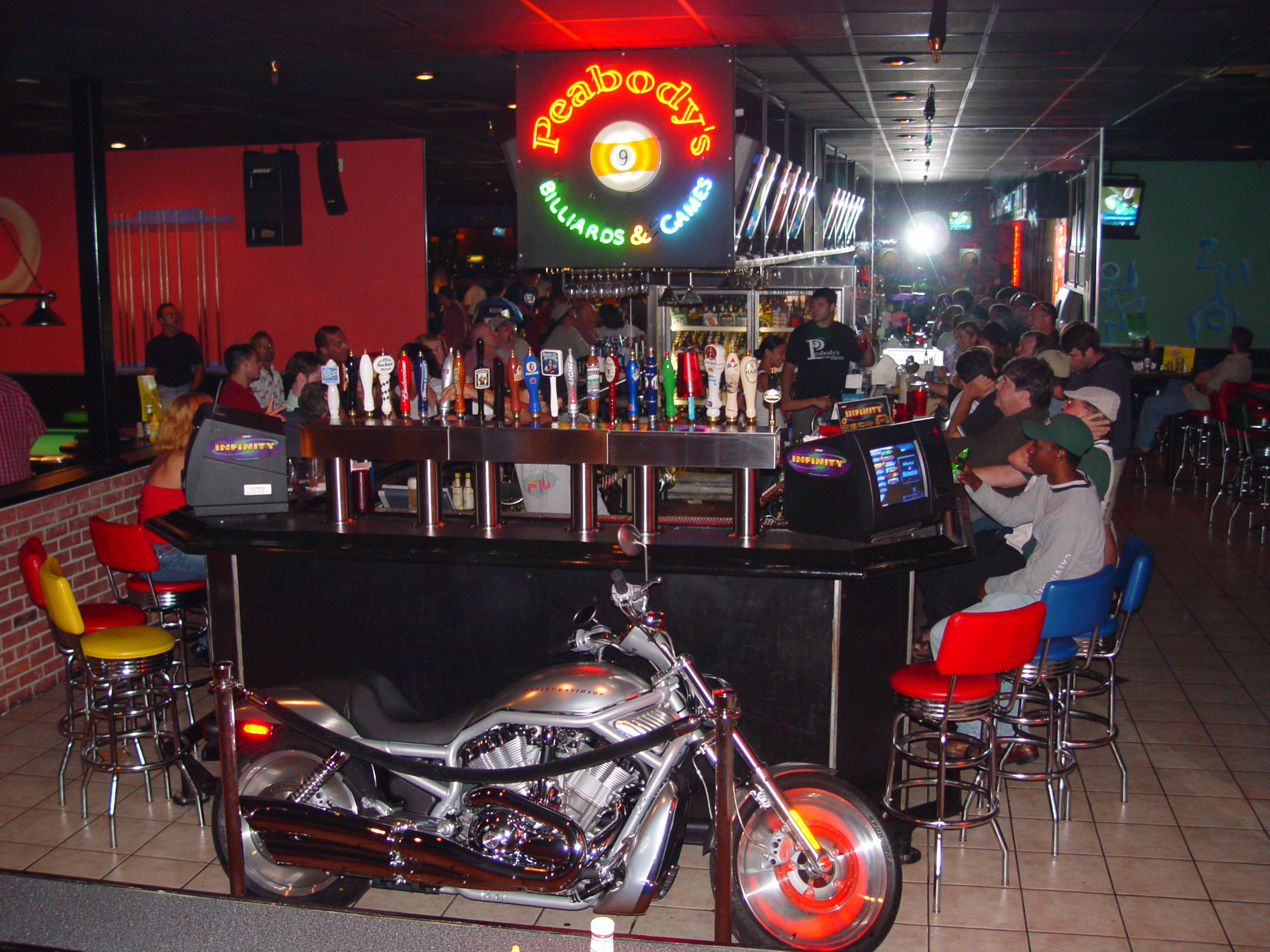 Original bar and raffle bike at Peabody's in 2002